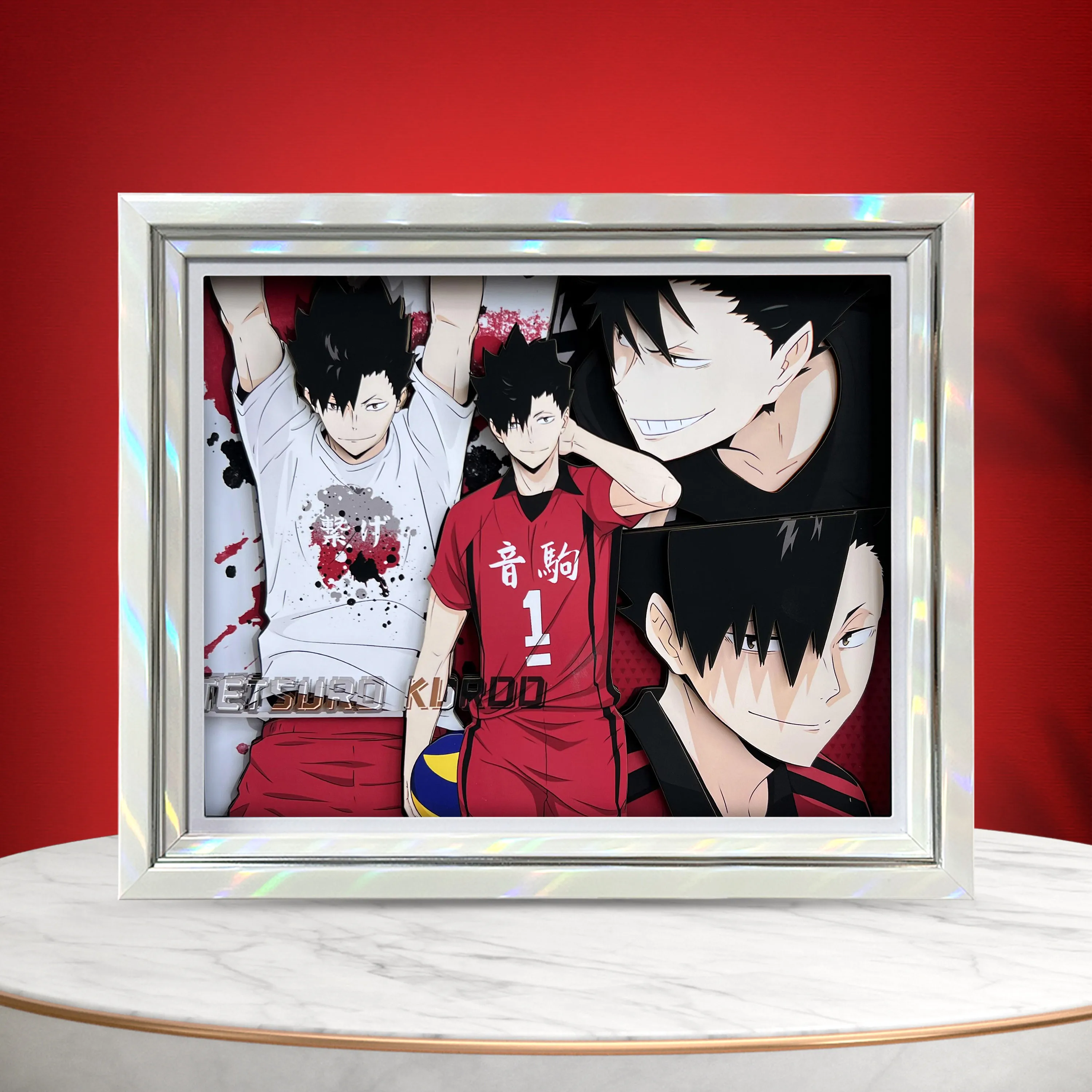 Anime Haikyuu! Tetsurou kuroo Cosplay Table Set Decorative Picture Handmade Stereograph Fans Halloween Xmas Gift Desktop Display