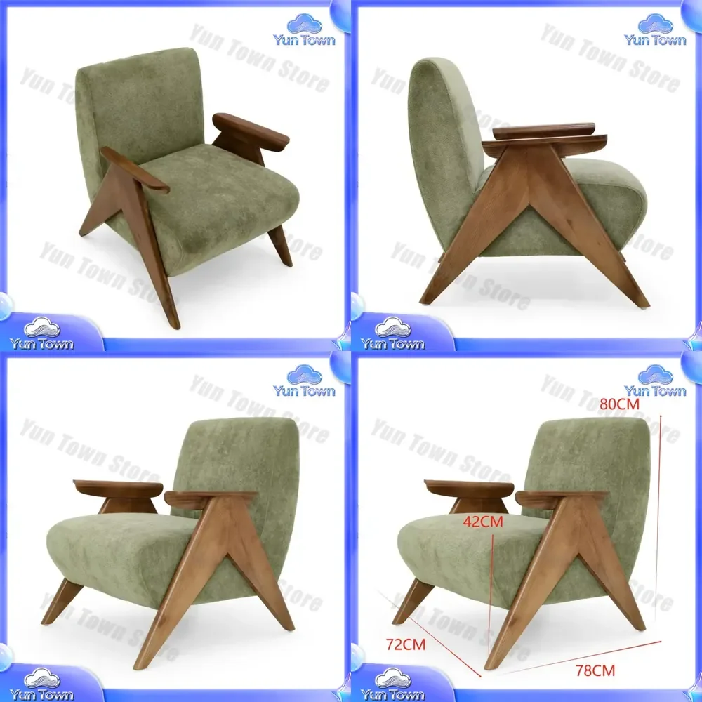 Hot-Selling Olive Green Modular Decorative Chair for HENGJIU HJ84 Luxury Imsh Leisure Chair High-End Velvet Upholstered Club