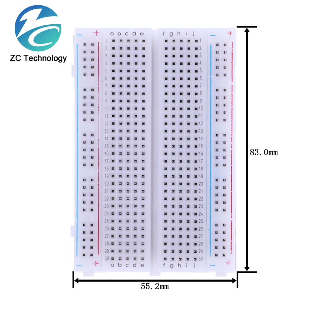 8.5x5.5cm 400 Tie Points Solderless PCB Breadboard Mini Universal Test Protoboard DIY Bread Board for Bus Test Circuit Board