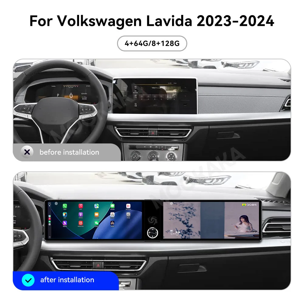 

12,3-дюймовый автомобильный радиоприемник для Volkswagen Lavida 2023-2024 с Android, GPS-навигацией, мультимедиа, видео и стереосистемой
