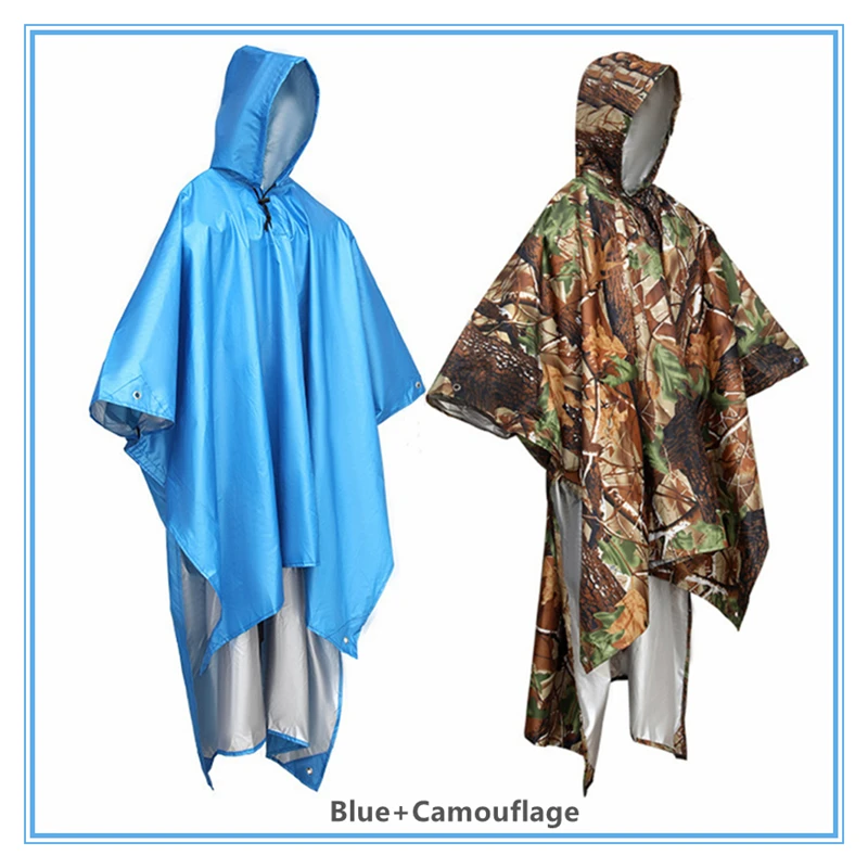 

Multifunctional Raincoat Waterproof Poncho Camouflage Cover For Camping Hunting Clothes Shelter Tent Military Emergency Raincoat