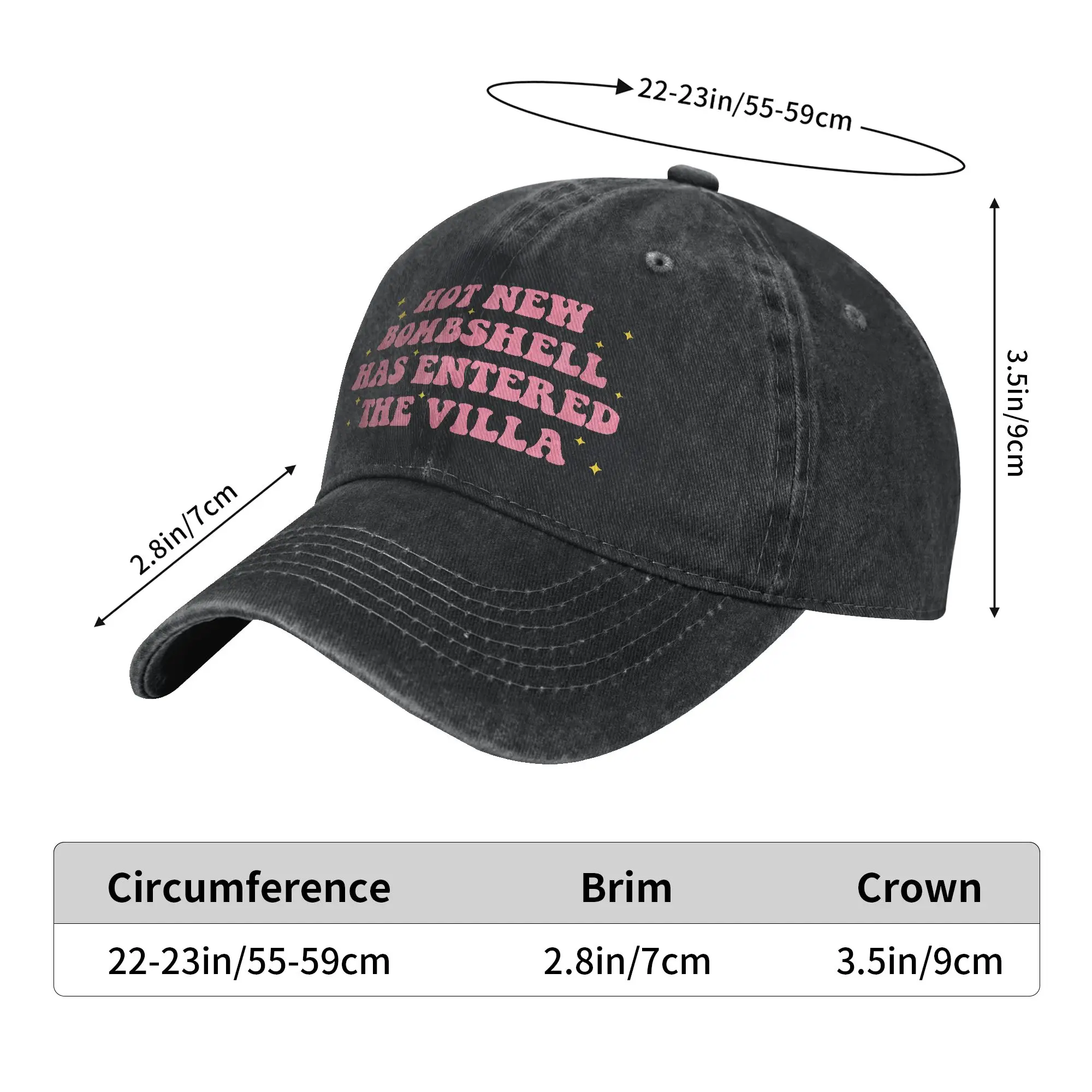 Hot New Bombshell Has Entered The Villa Baseball Cap Sun  Hunting Camping Breathable Washed Trucker Hat  Casual Snapback Cap