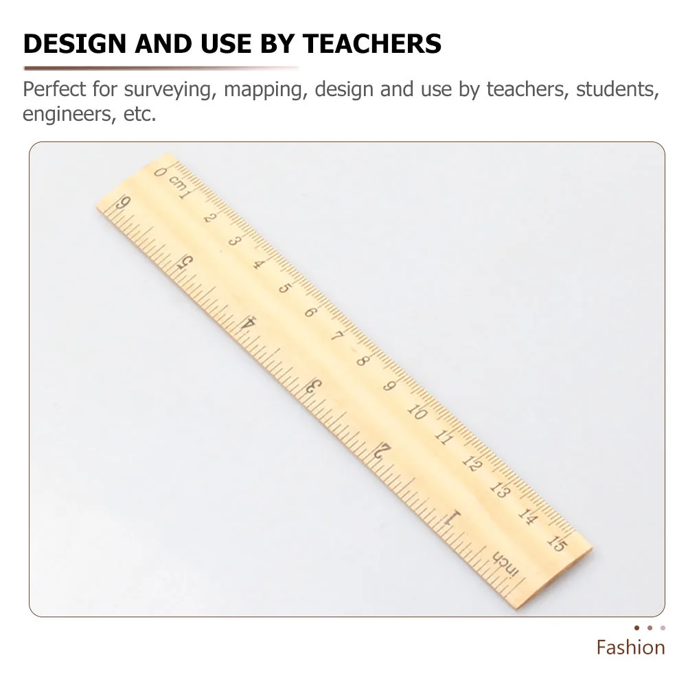 16Pcs Wooden Rulers Wood Straight Double Scale Rulers Ideal for School Office Surveying Mapping Drawing Supplies