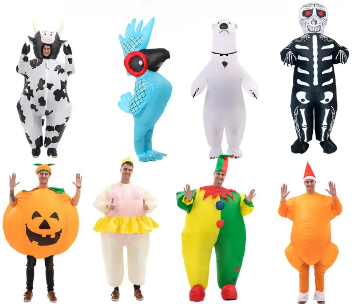 Aufblasbares Halloween-Kostüm für Erwachsene, Tieranzug, lustiges Party-Dekorationskostüm, geeignet für 4,9–6,2 Fuß große Menschen