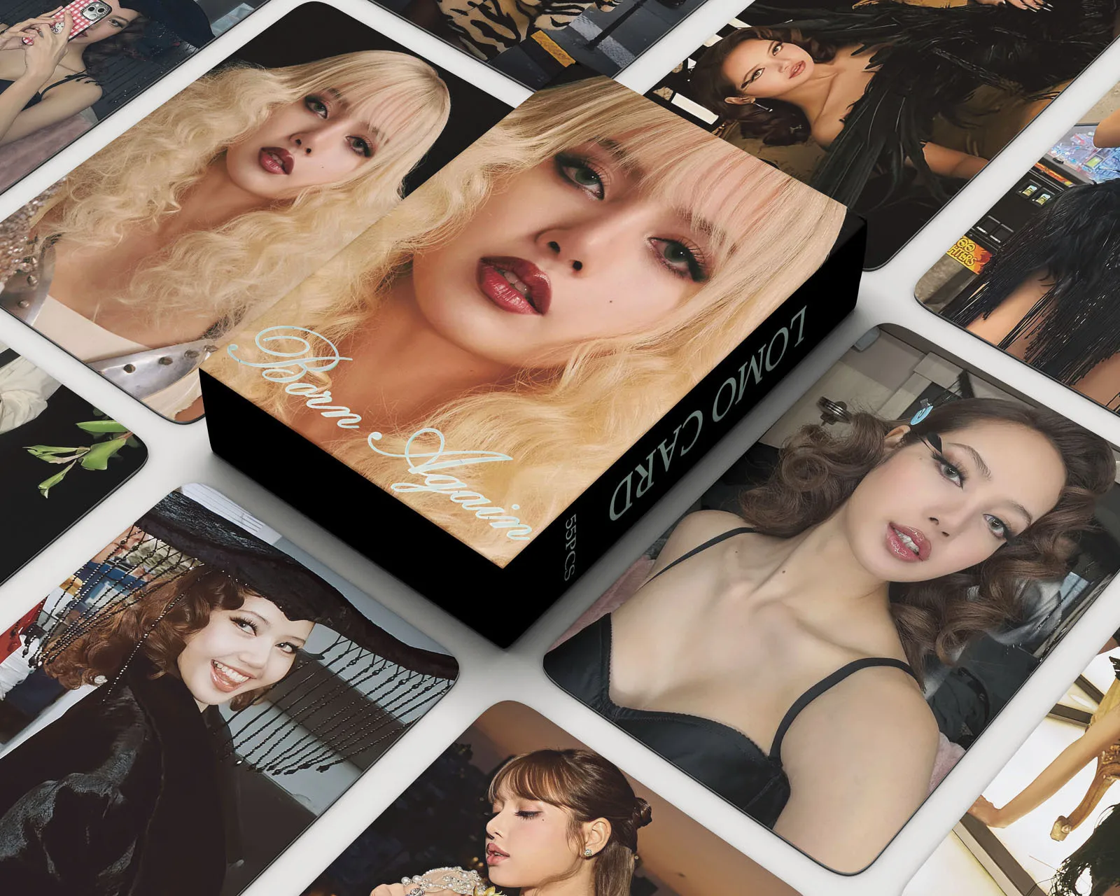 55 قطعة/صندوق Kpop ولد مرة أخرى بطاقة LISA SOLO Lomo الجديدة Ablum HD صور طباعة صور بطاقة الصور لمحبي جمع البطاقات البريدية الهدايا