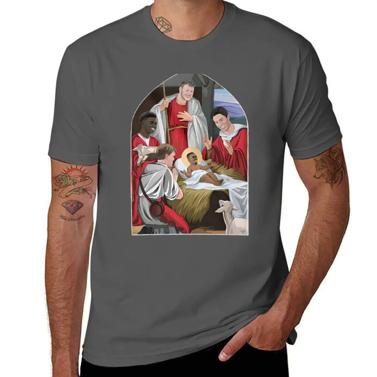 

Arsenal Nativity Christmas Jumper T-Shirt t shirts for man slim fit g man t shirts for men t shirts for man cotton T-Shirt