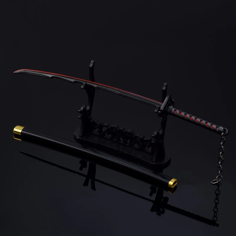 Bleach periféricos de animé espadas samurái modelo de juguete Katanas tamaño Real Kurosaki Ichigo Zangetsu con vainas regalo de adorno de escritorio