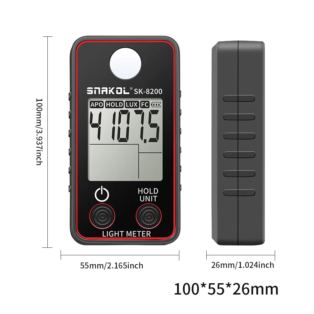 Luxmetro digitale portatile 0~200,000lux LCD Lux / FC Tester di misurazione Pocket Lux Meter Sensore Fotometro Luxmetro