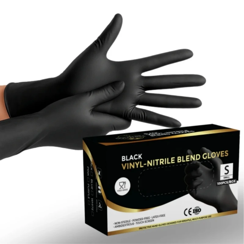 

20/50/100PCS Black Nitrile Gloves Disposable Latex Free Household Gloves for Kitchen Cleaning Industrial Beauty Tattoo Gloves