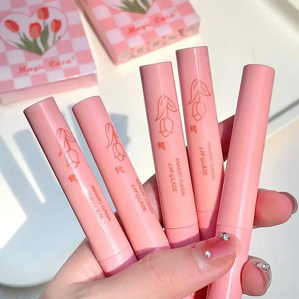 2g X5pc Tulips Lip Glaze Matte Liquid Lipsticks Lasting Moisturizing Nonstick Cup Lip Gloss Lips Makeup Waterproof for wome L1Q8