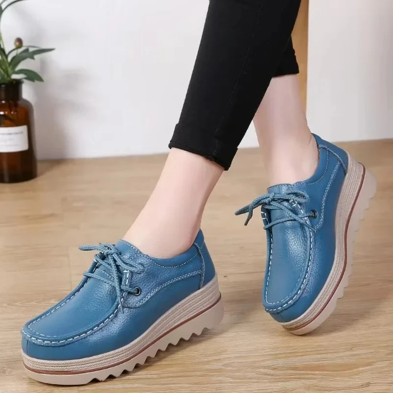 

2021 ESpring, высококачественные кожаные повседневные туфли на плоской подошве, женские туфли на высоком каблуке, кроссовки на платформе, женская обувь, корзина