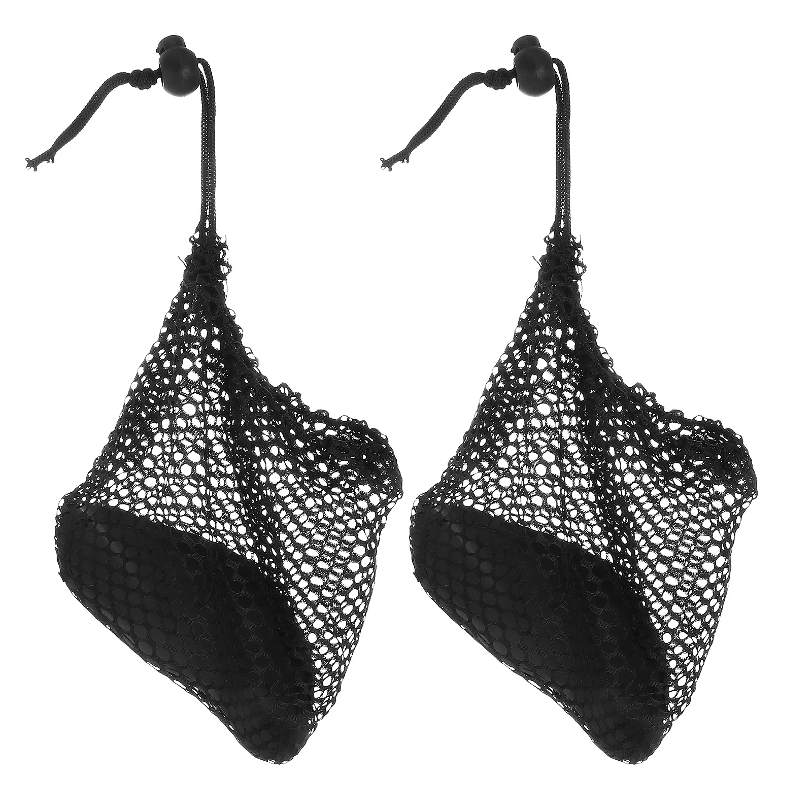 2pcs Golf Ball Mesh Bag Lightweight Nylon Drawstring Pouch Holds 12-16 Balls Portable Storage For Tennis Table Tennis Sports