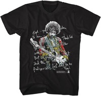 Jimi Hendrix Psychedelic Rock T-shirt Unique Attitude Statement Electric Guitarist Loose Vintage Tee Trend Sense Cultural Symbol
