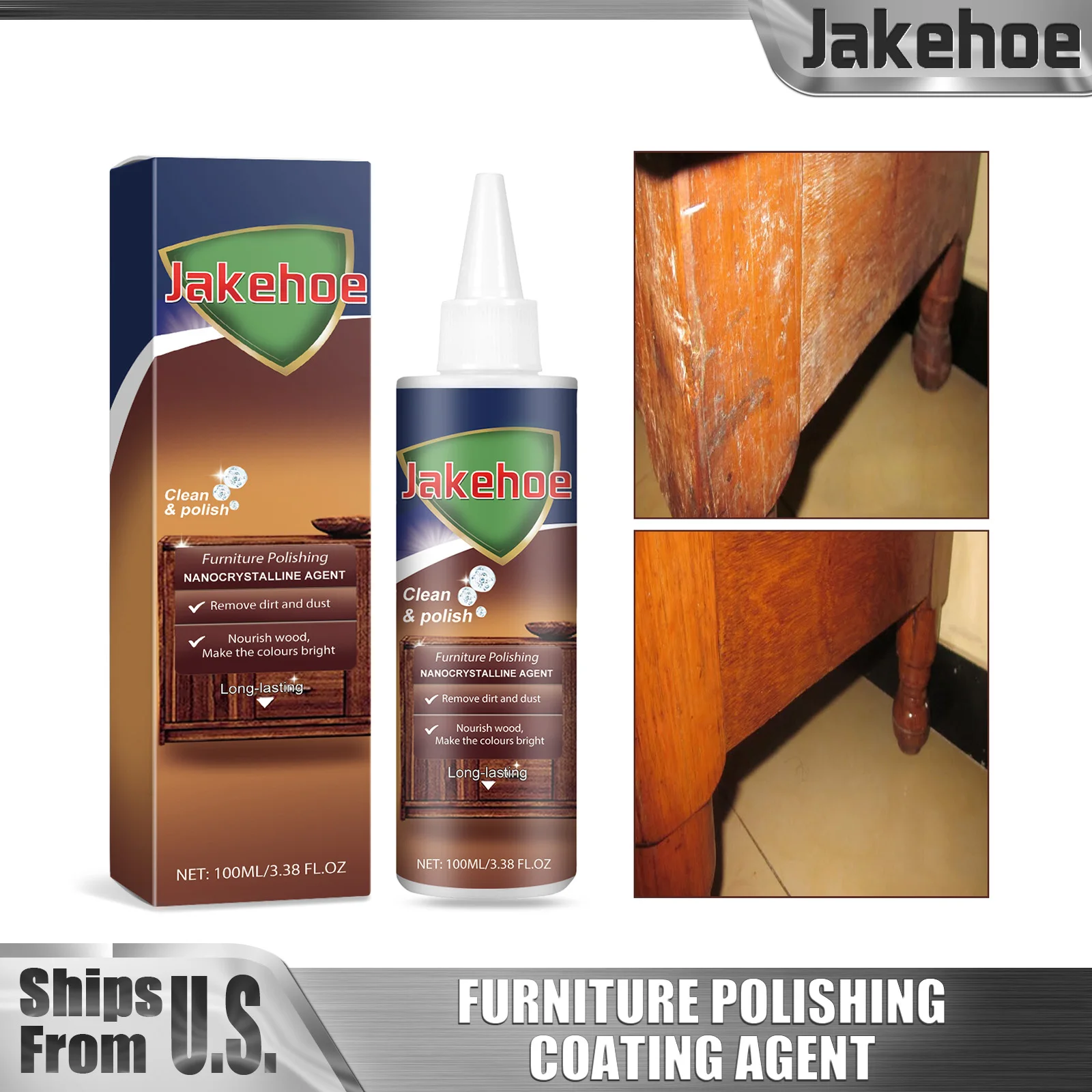 100ml Furniture Polishing Agent Wooden Goods Maintenance Reduce Cracks Increase Gloss Coating Protection Easy to Use Wholesale