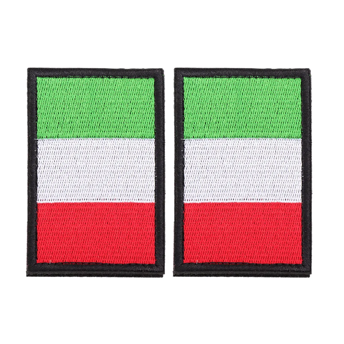 2pcs Italian Flag Adhesive Hook Loop Armband Tape Fastener Patch Polyester Durable Washable Rivets