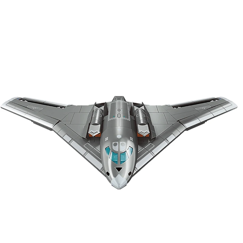 Blocs de construction d'assemblage de Jet de chasseur de bombardier furtif, jouet pour enfants garçons, modèle d'avion stratégique éducatif H-20