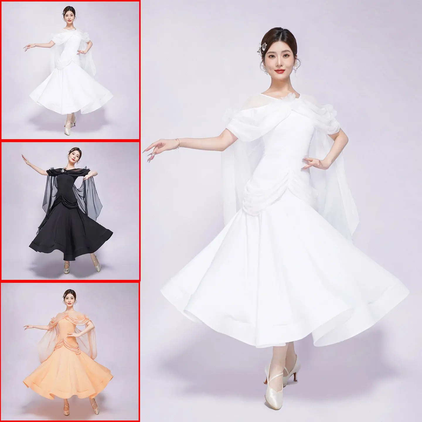Moderne dansjurk voor dames en volwassenen, nieuwe ballroomdans, wals, ballroomdans, grote swingjurk prestatie-outfit