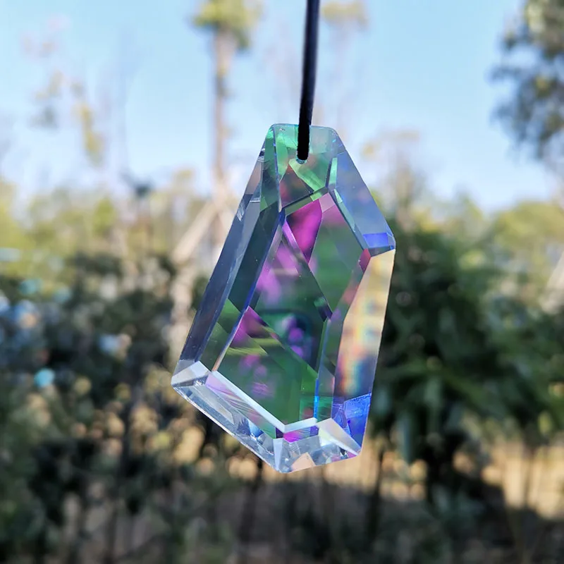 Cristal Suncatcher Pedra Forma Pendurado Pingente, Peças de Prisma Lustre, Grinalda, Rainbow Maker, Jardim Sun Catcher, DIY