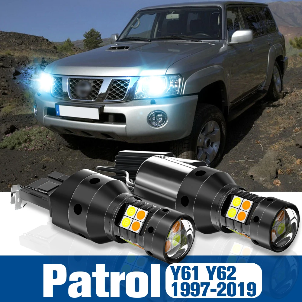 

2pcs LED Dual Mode Turn Signal+Daytime Running Light DRL Accessories Canbus For Nissan Patrol Y61 Y62 1997-2019 2009 2010 2011