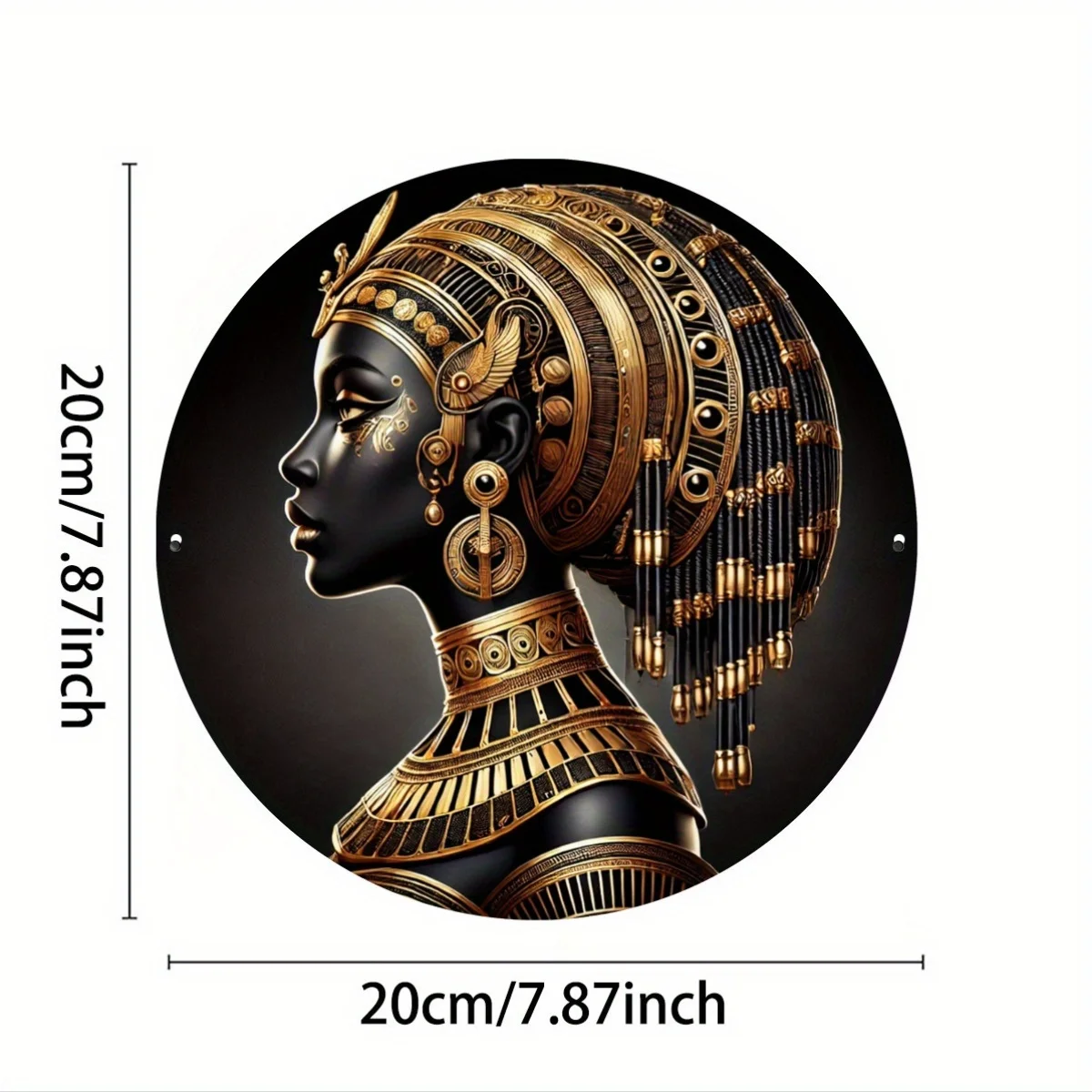 2D Flat High Definition Metal Wall Art African Queen Egyptian Cleopatra Profile Golden Anklet Burj Al Arab Black Woman Artwork A