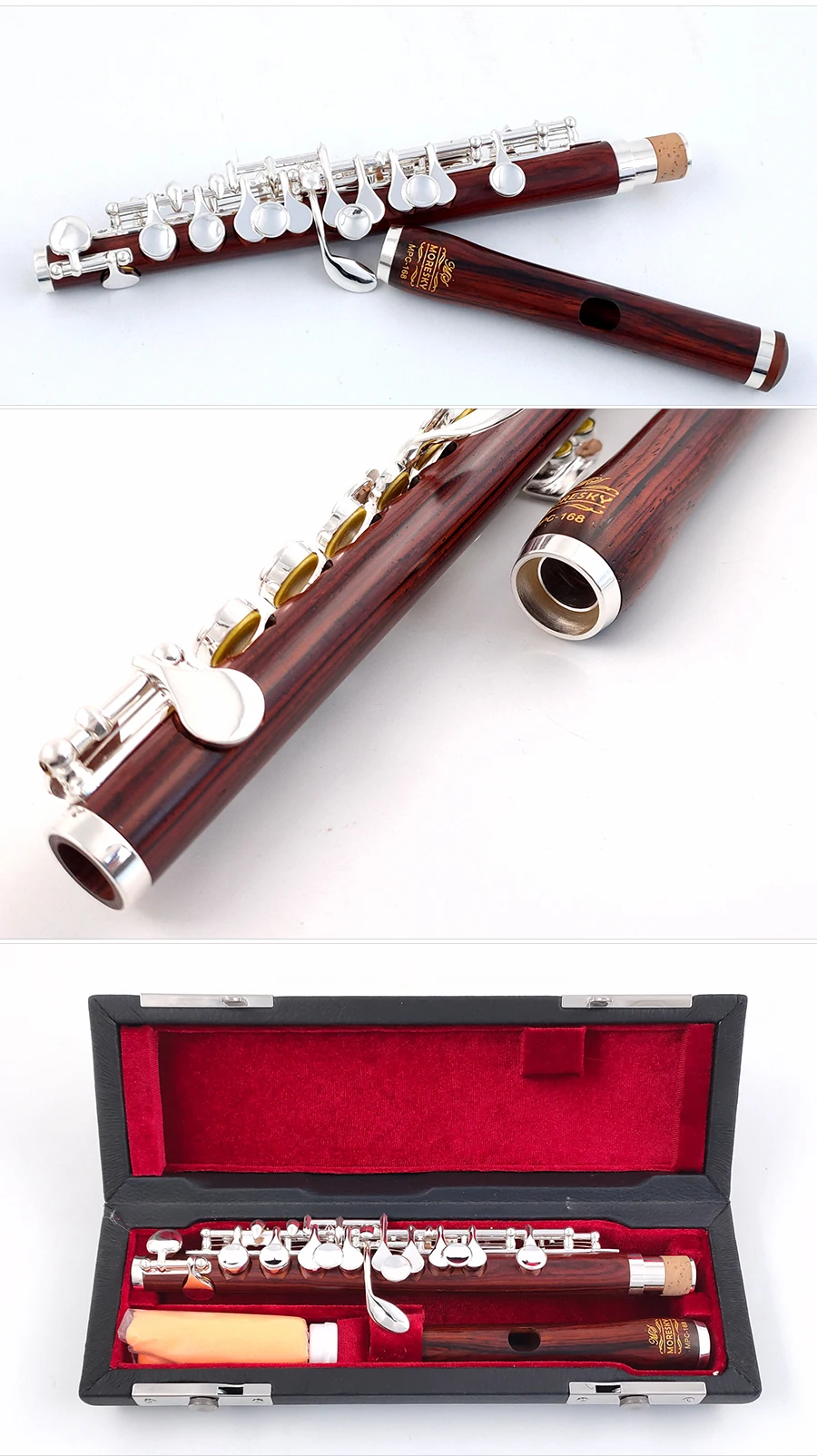 Rosewood piccolo C key cupronickel half flute silver plated ebony MPC-168