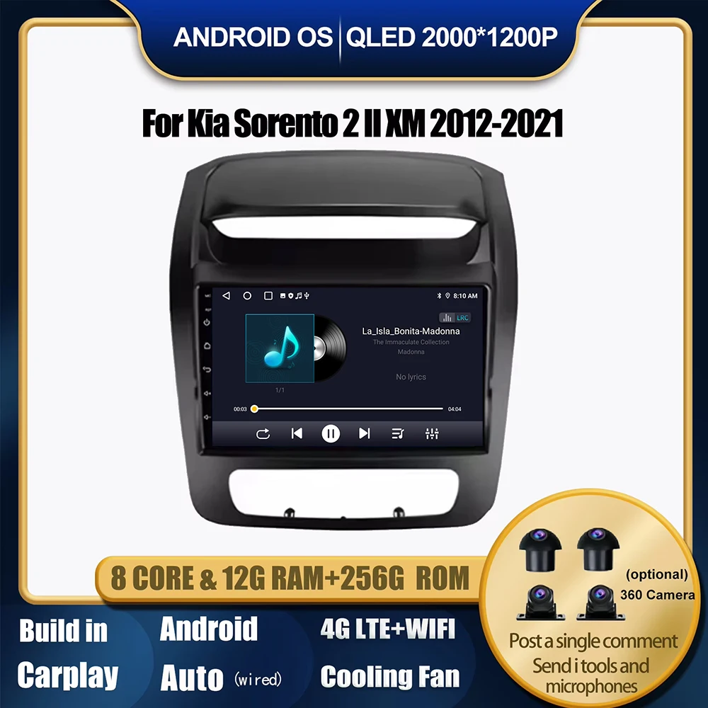 

Android 14 Car Radio For Kia Sorento 2 II XM 2012-2021 Multimedia Video Player Wireless Carplay GPS Navigation Tools WIFI 4G Lte