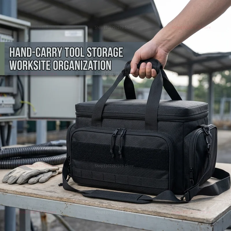 14-inch Heavy Duty Tool Bag with Wide Opening Zip Design Multiple Pockets & Carry Handle for DIY Crafts Construction and HomeUse