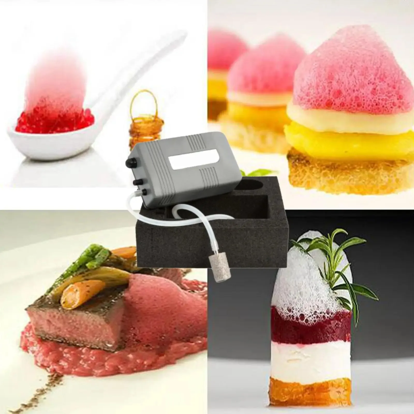 Gourmet Foam Machine Household Chef Cooking Tool Portable Food Bubble Maker for Cocktail Meat Drinks BBQ