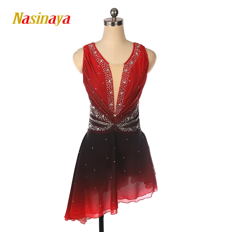 Figure skating performance outfit, ice skating outfit, Kosten competition grading skirt, gradient long skirt view 5
