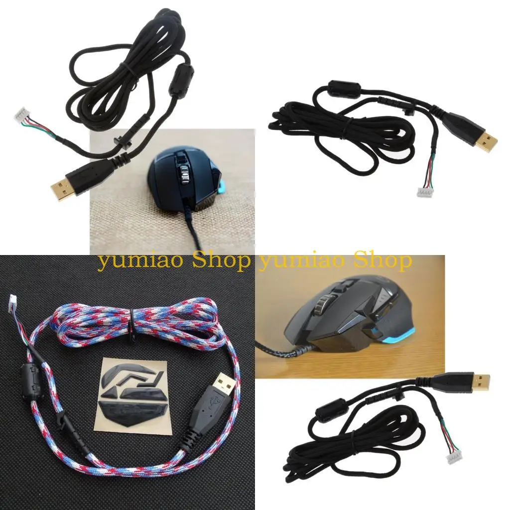 587B Enhances Control Gaming Mouse Paracord Cable NonSlip Feet Screwdriver Replacement Parts for G502 Stability