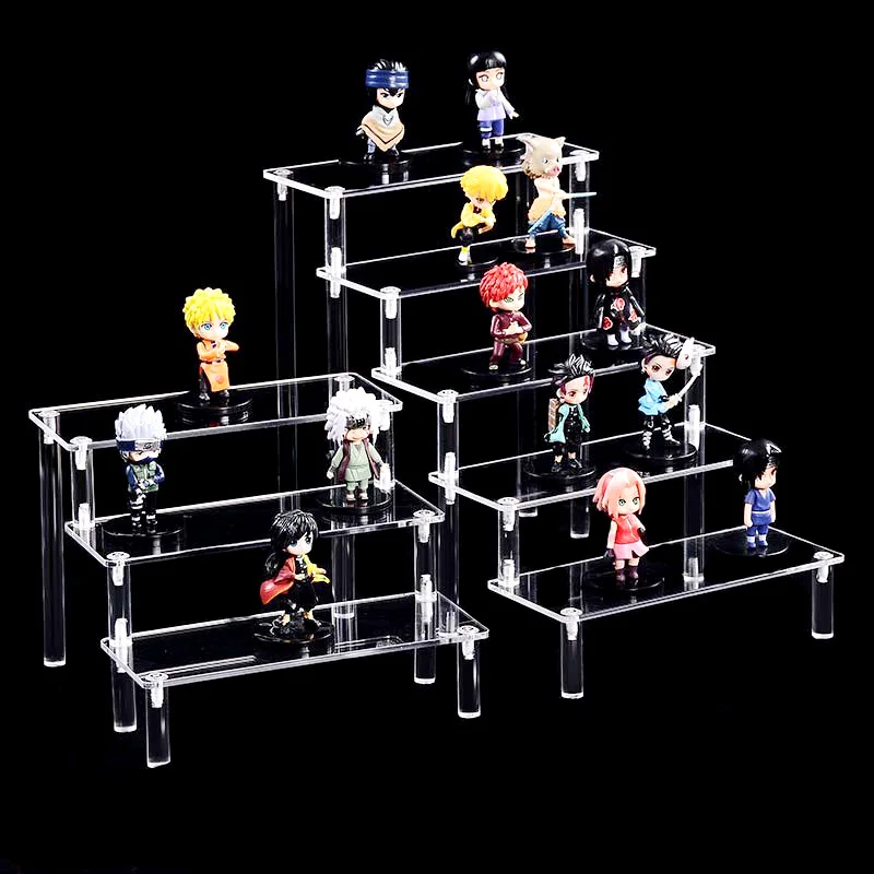 1-5 Tier Acrylic Display Stand,Clear Display Riser Rack for Cupcake,Perfume Doll Décor and Organizer Amiibo Funko POP Figures