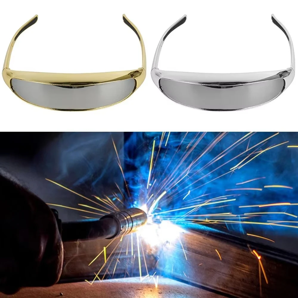 Protective One-Piece Mirror Welding Goggles Portable Anti Glare Protection Eyeglass Welder Ultraviolet-Proof Eye Protector