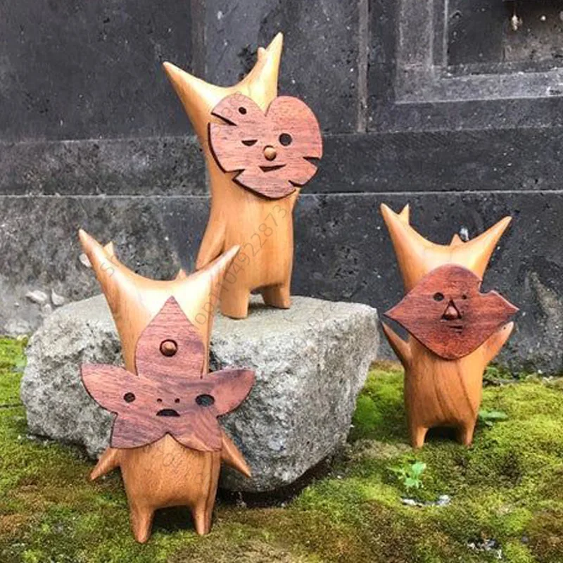 Wooden Korok Statue Resin Handwork Statues Family Game Lovers Zeldas Breathed Of The Wilds For Home