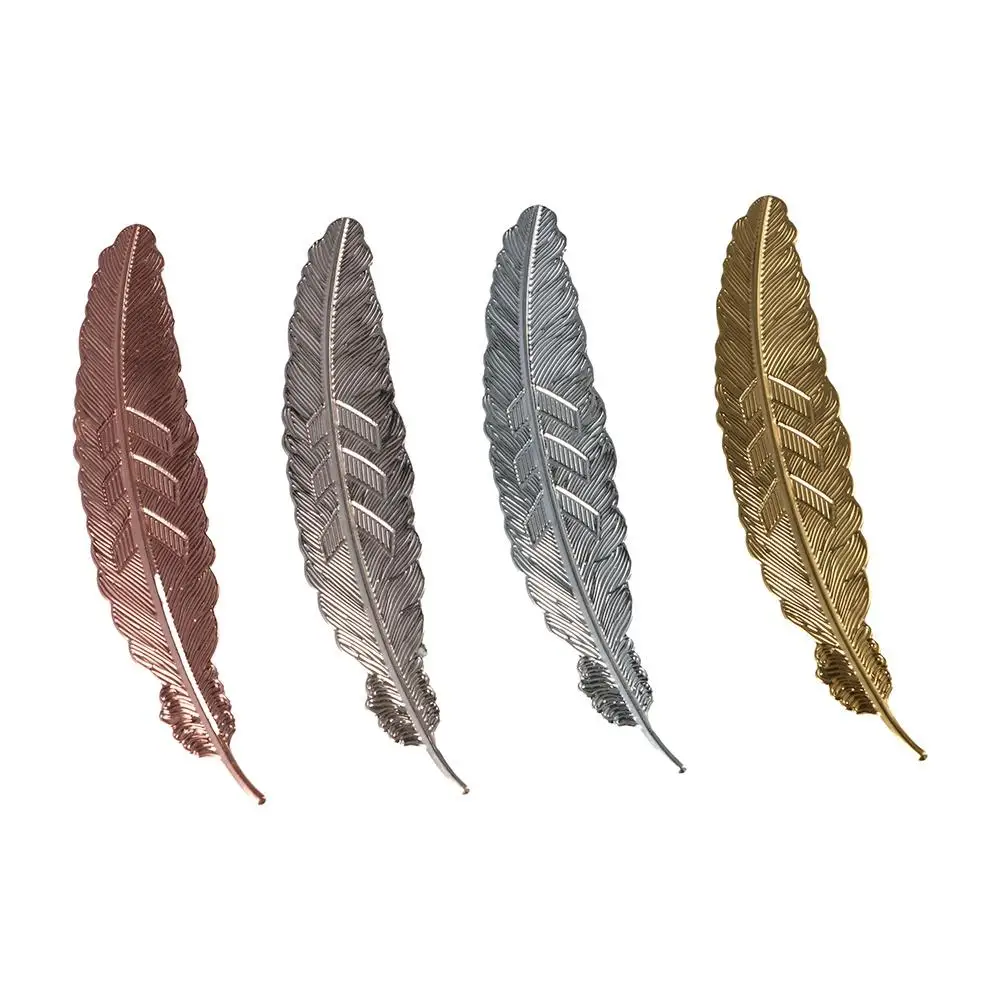 Retro Metal Feather Bookmark Ins Ethnic Style Feather Pendants Bookmark Creative Beautiful Bookmark Books Decorate
