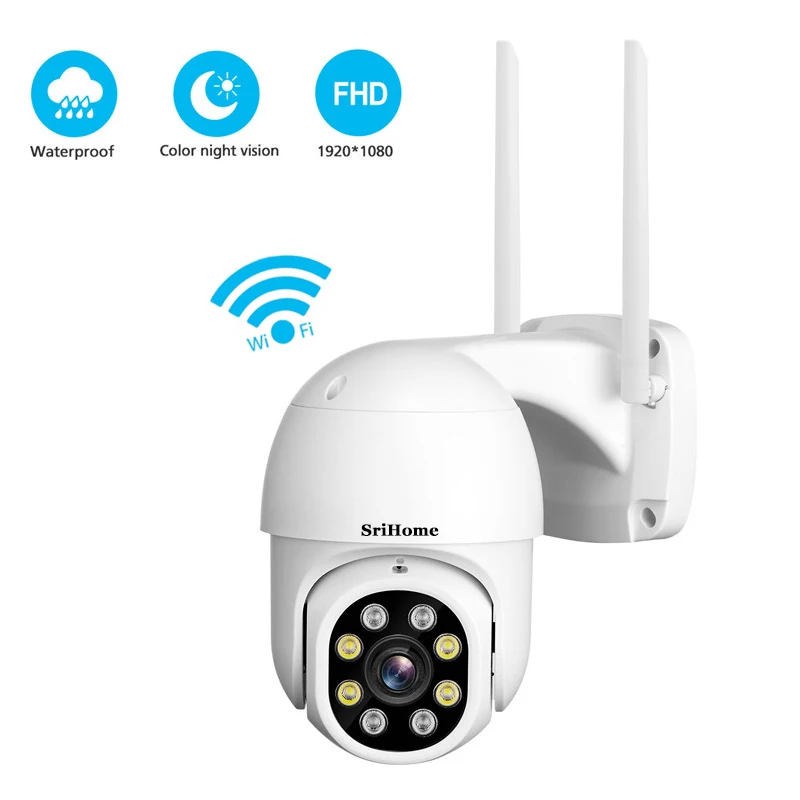 

QZT PTZ IP Camera WIFI Outdoor 360° Night Vision CCTV Camera Video Surveillance Waterproof SriHome Home Security Camera Outdoor