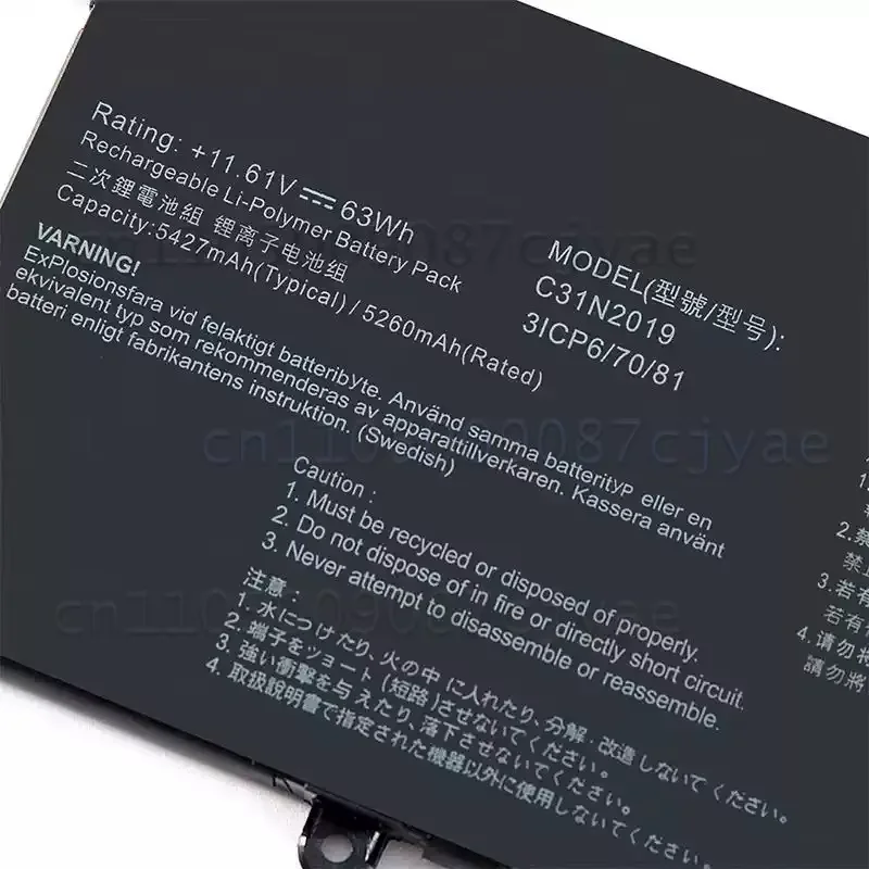 Safe Reliable Replacement Powercell  C31N2019 Laptop Battery for Asus K3400P K3500P M3401Q M3500Q
