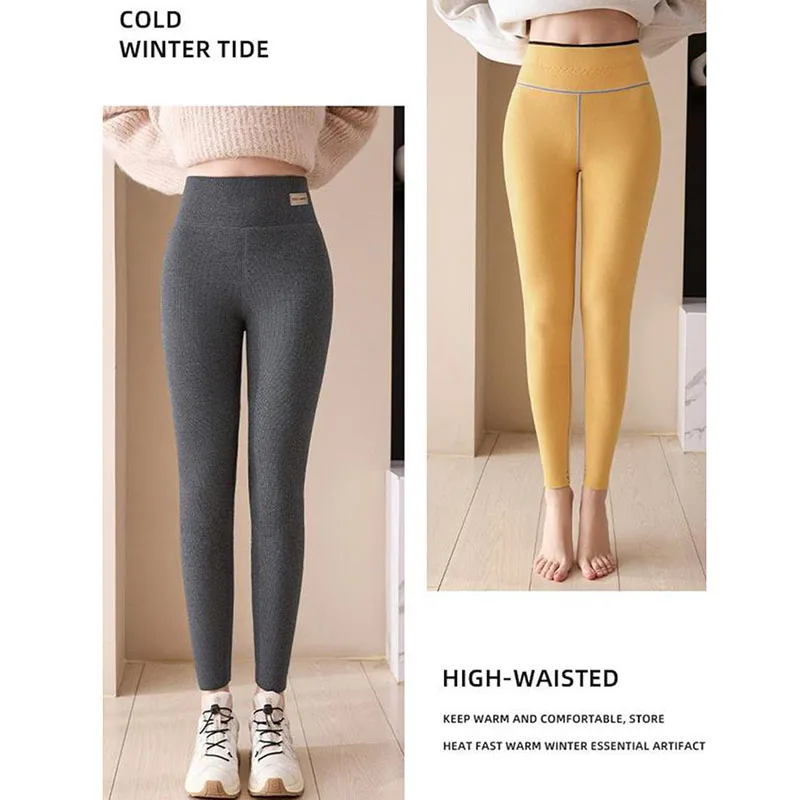 Mulheres inverno engrossado leggings quentes altura cintura velo elevador alta elástica malha leggings mais calças de veludo calças térmicas