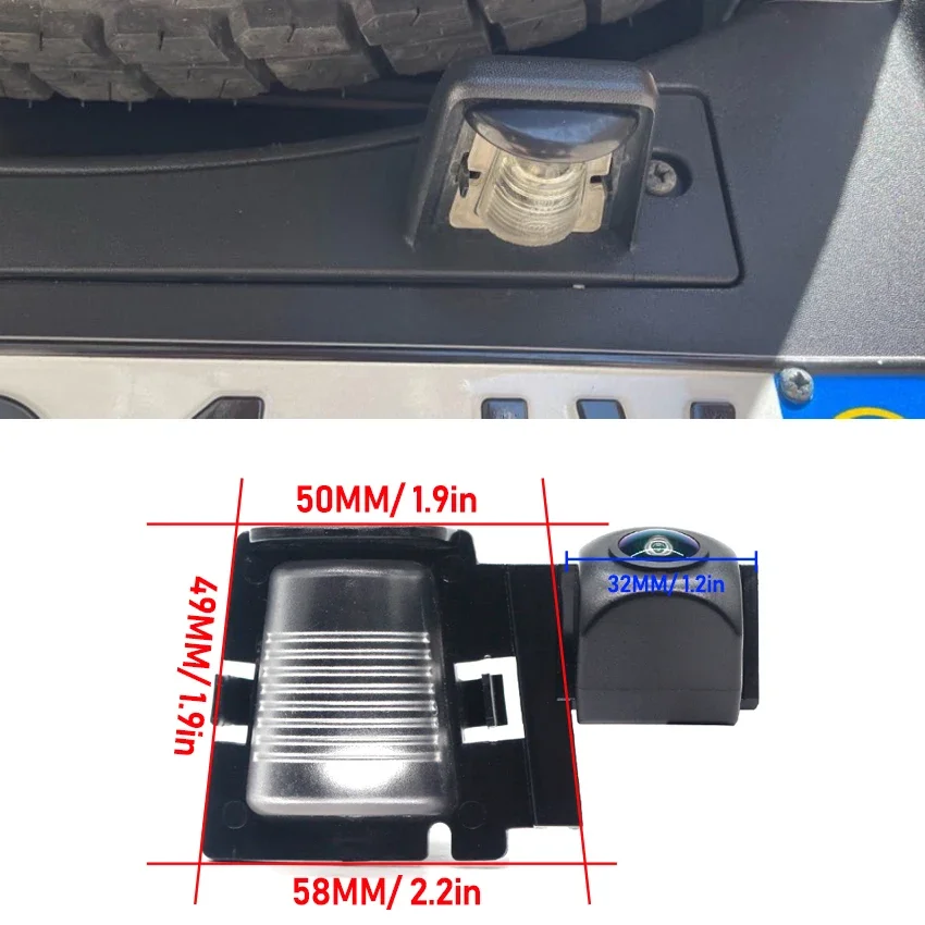 كاميرا الرؤية الخلفية للسيارة 170 درجة HD 1080P لسيارة جيب رانجلر روبيكون للرؤية الليلية عكس عكس مواقف السيارات جودة عالية #3