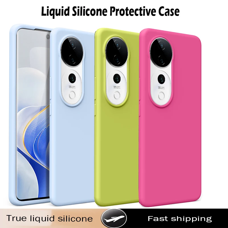 

Роскошный жидкий силиконовый чехол для телефона Vivo V40 V40 Pro V30 V30 Pro 5G Защитный чехол для Vivo S19 S18 Pro Противоударная задняя крышка