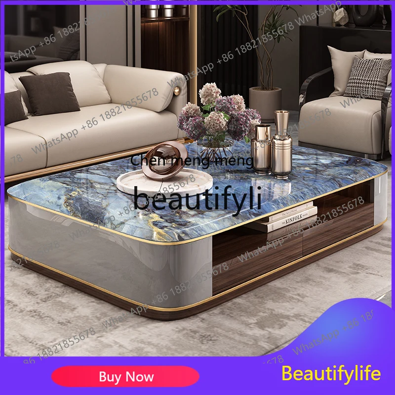 

Marble coffee table new living room table premium light luxury modern coffee table home