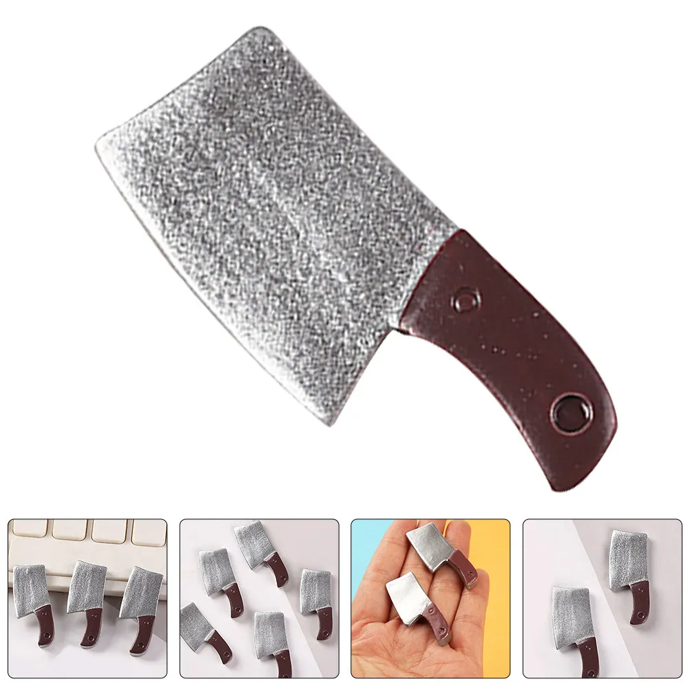4Pcs Exquisite Resin Mini Kitchen Cutter Ornament Set Compact Realistic Simulation for Miniature House Decor Play Decoration