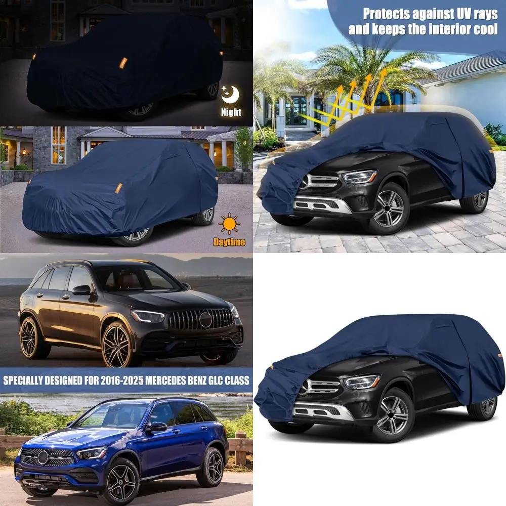 

Universal Waterproof Heavy-Duty Car Cover for 2016-2026 GLC Models with Zippered Door and Windproof Bands for All-Weather Protec