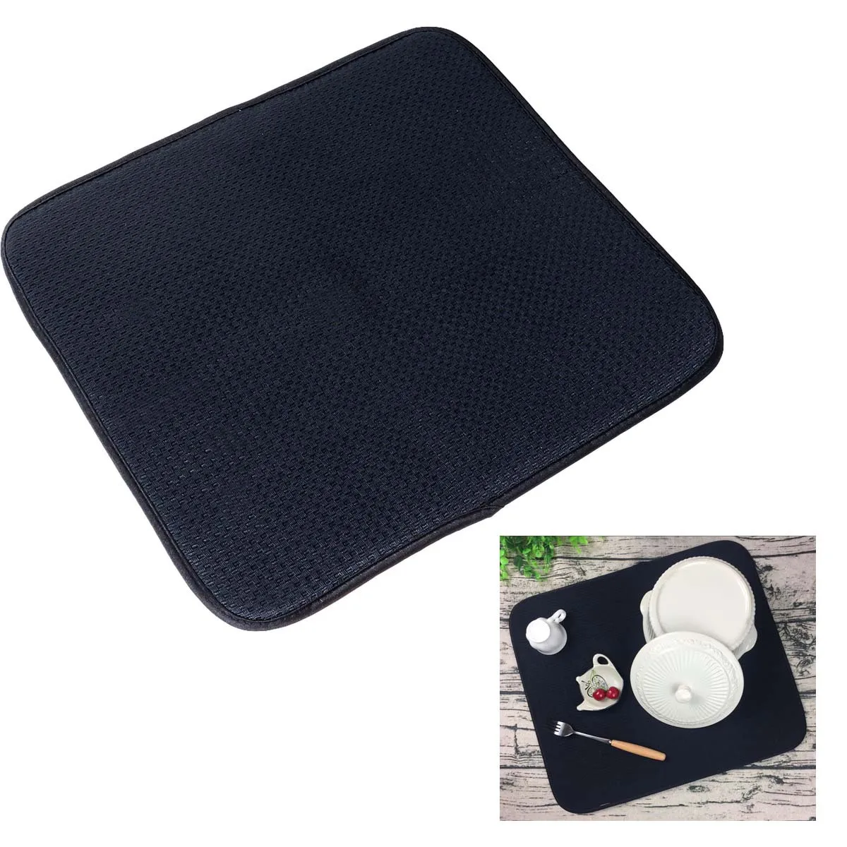 

Drain Drying Grey Absorbent Heat Resistant Non-Slip Foldable Silicone Table Mat For Kitchen Sink Dish Drying Mat