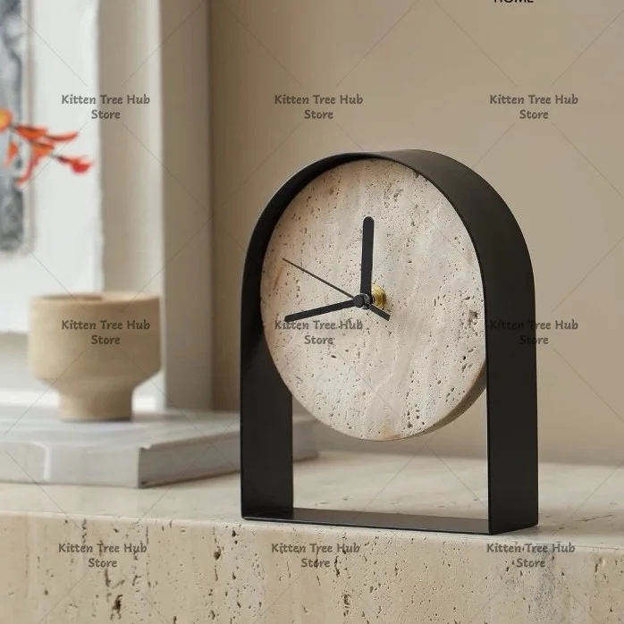 Light Luxury Modern Office Decoration High-end Model Room Study Clock Decoration Bookshelf Desktop Craft Decoration