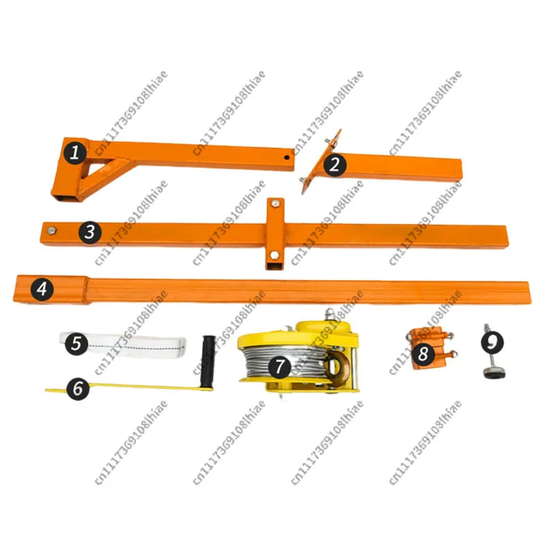 Hand-cranked Small Crane Air Conditioner External Machine Crane Repair Lift Backet Portable Lifting Machine