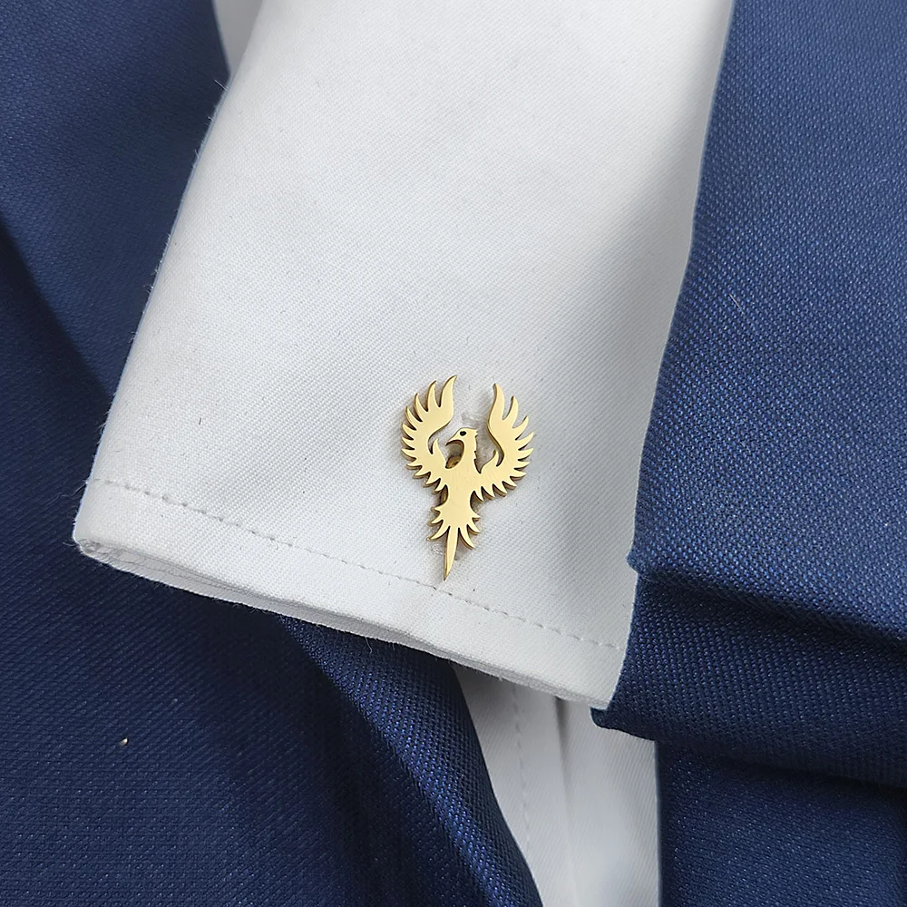 

Fashion Phoenix Bird Men's Cufflinks, Formal Business Banquet, Gift to Boyfriend, Exquisite Stainless Steel Cufflinks