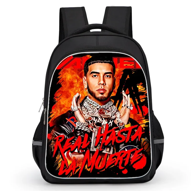 

16-inch Anuel AA School Bags with Double Zipper Pocket,Customize Cartoon Bags for Boy Girl,Durable Kids Bags for Pupil Students