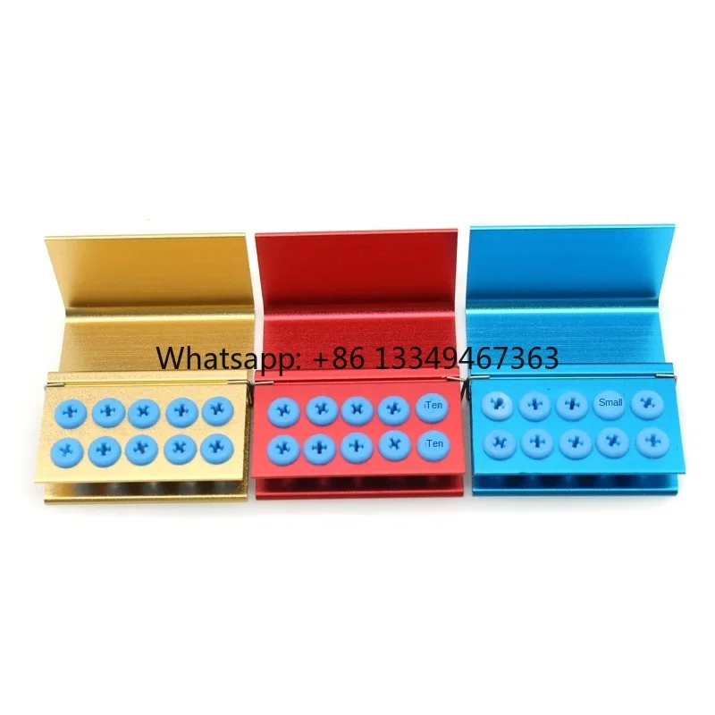 Colorful Aluminum Manual Long Shank Bur Stand & Endo File Holder Burs Set Lab Block