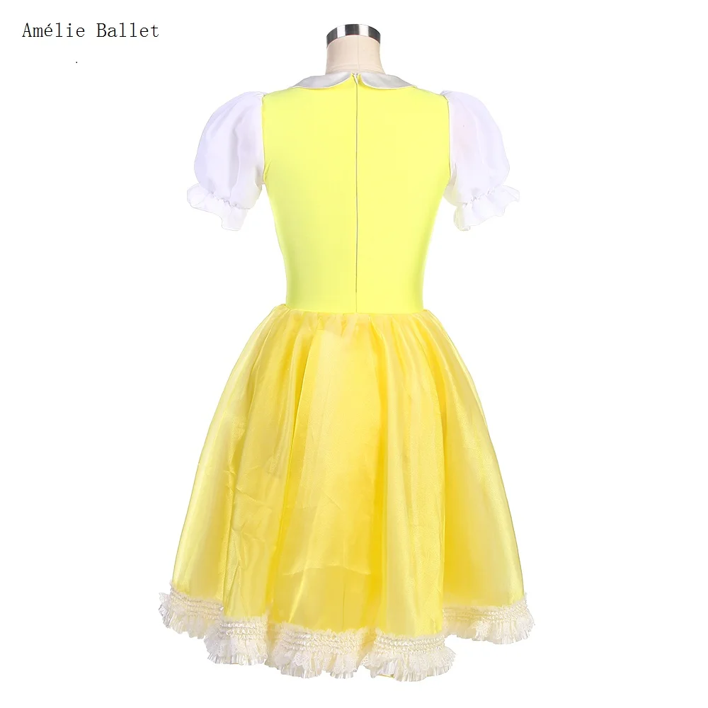 23147 صدرية من الألياف اللدنة الصفراء مع طبقات من التول الناعم توتو تنورة للفتيات والنساء فساتين رقص لأداء المسرح #2