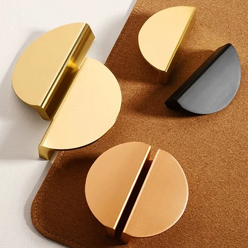 Imagen 2 del producto Tiradores dorados de almacenamiento para armario, pomo de cajón, manija de muebles, herrajes, color negro, 2/5/10 piezas